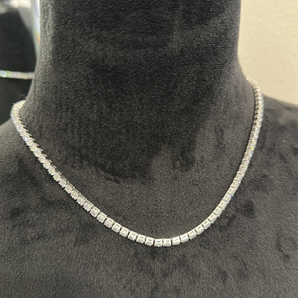 Sterling Silver cubic zirconia  Tennis Choker - Picture 3 of 6